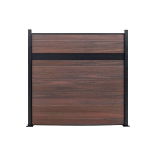 Jewett Cameron Companies Estate 6'W x 6'H Black Rose Aluminum/Composite Horizontal Fence - Starter Section-SURFACE MOUNT EF ES2226 - main